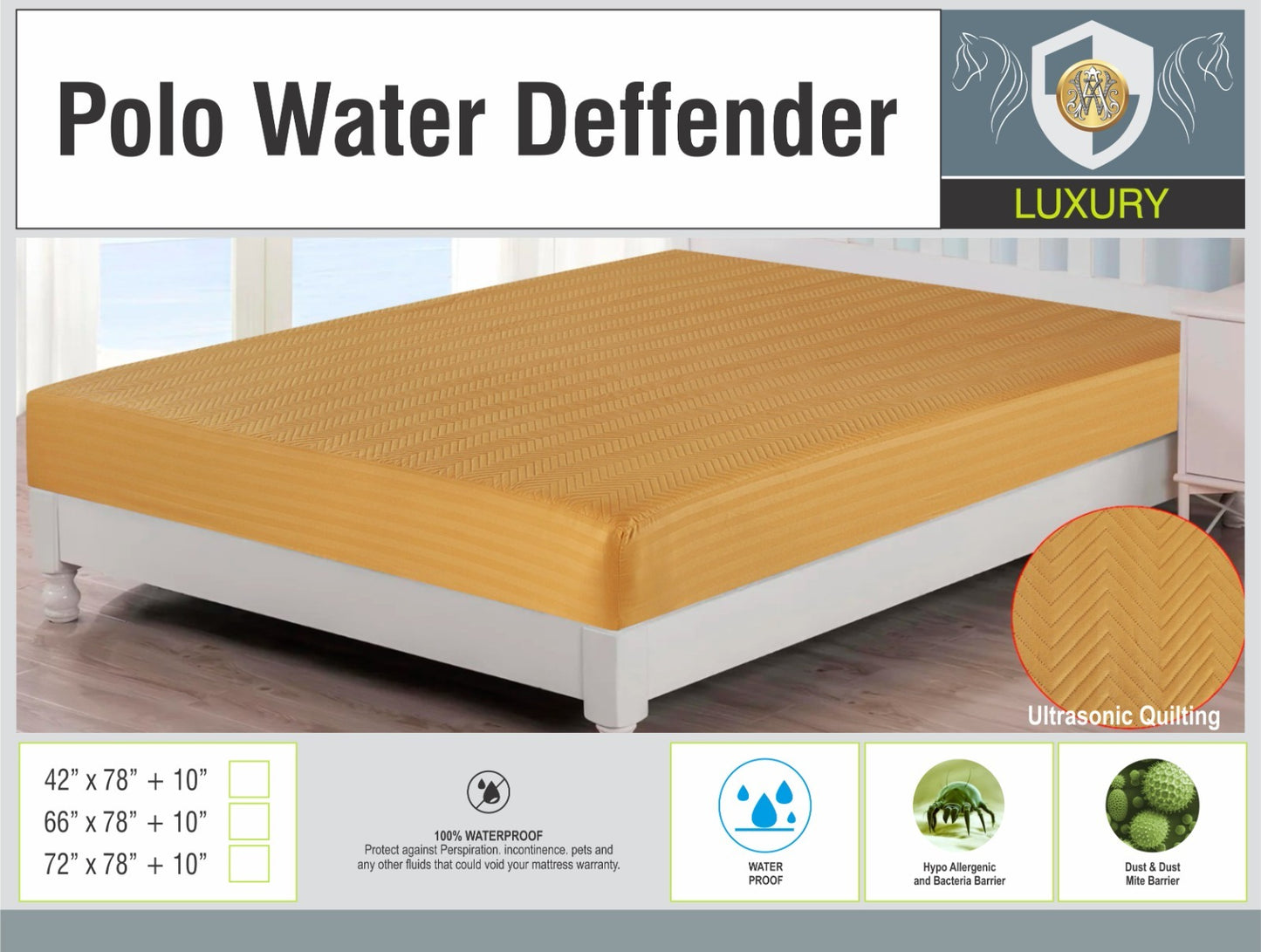 Premium Polo Cotton Waterproof Bedsheet – King Size