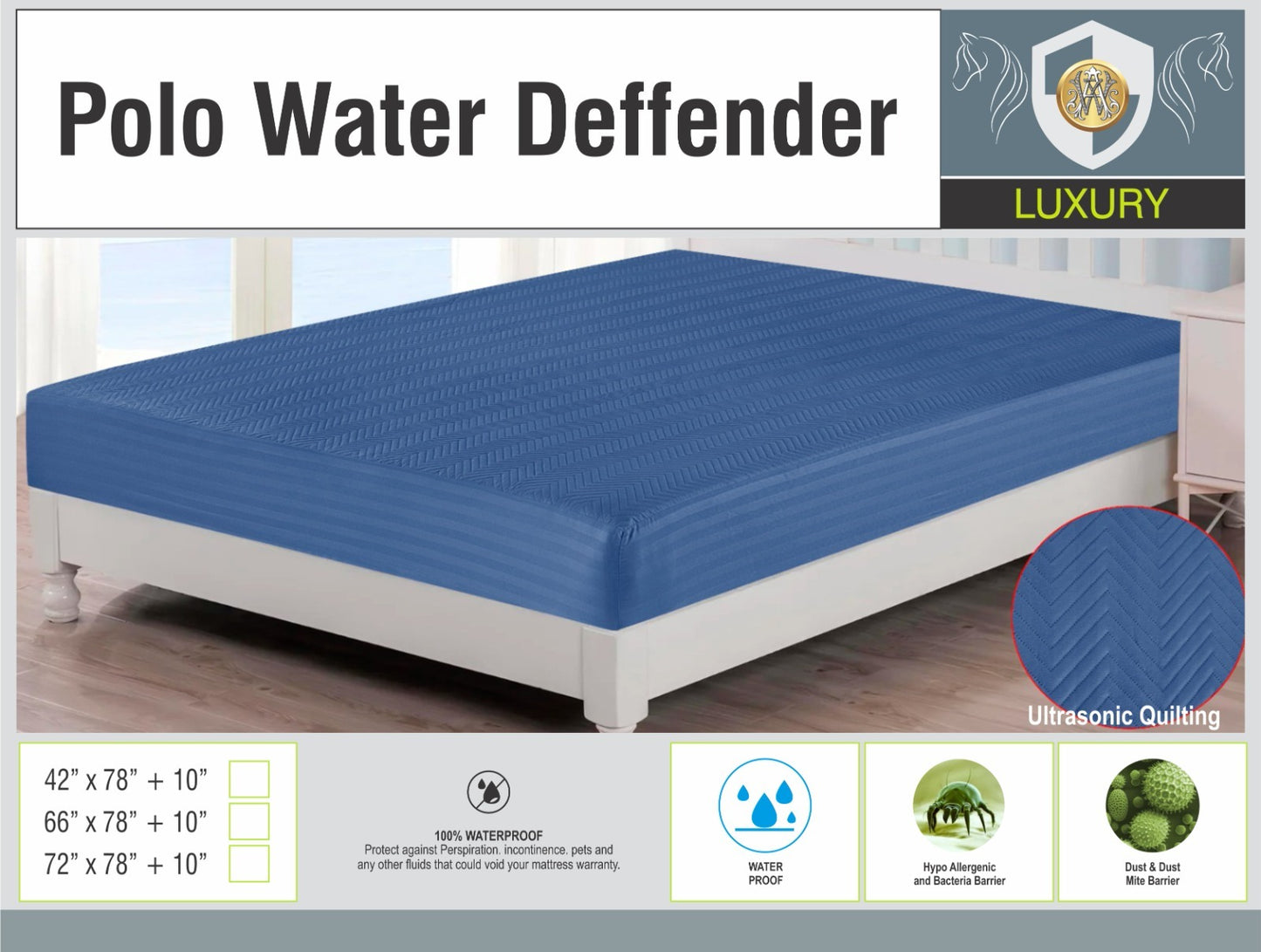 Premium Polo Cotton Waterproof Bedsheet – King Size