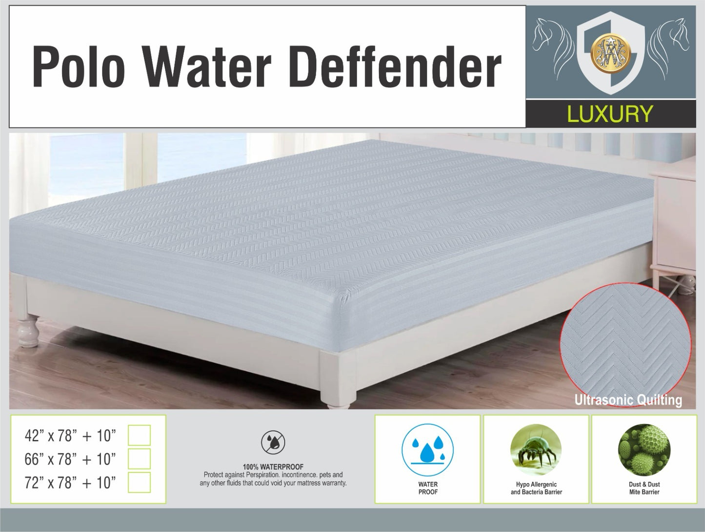 Premium Polo Cotton Waterproof Bedsheet – King Size