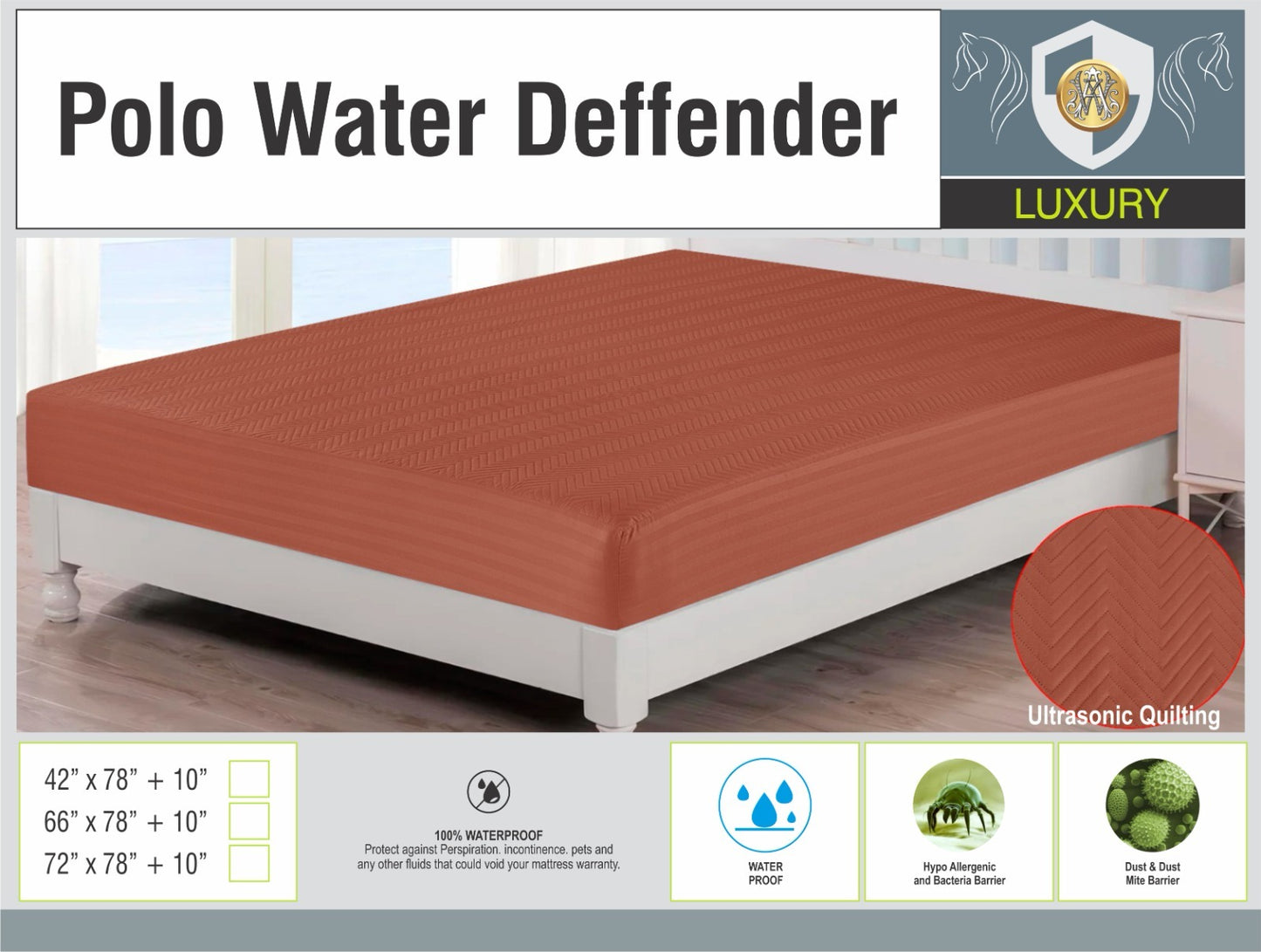 Premium Polo Cotton Waterproof Bedsheet – King Size