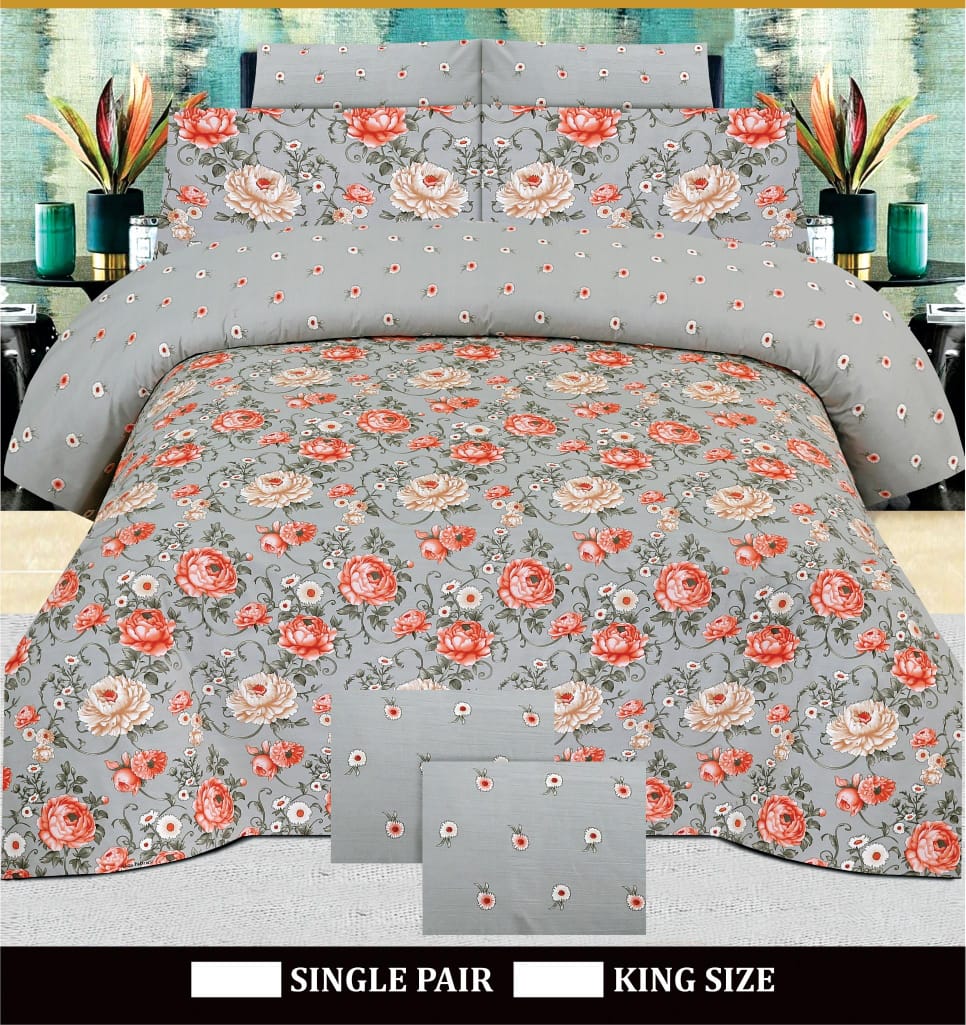 Pure Cotton King Size Bed Sheets | 100% Cotton Luxury Bedding Set