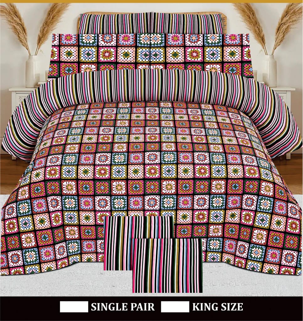Pure Cotton King Size Bed Sheets | 100% Cotton Luxury Bedding Set