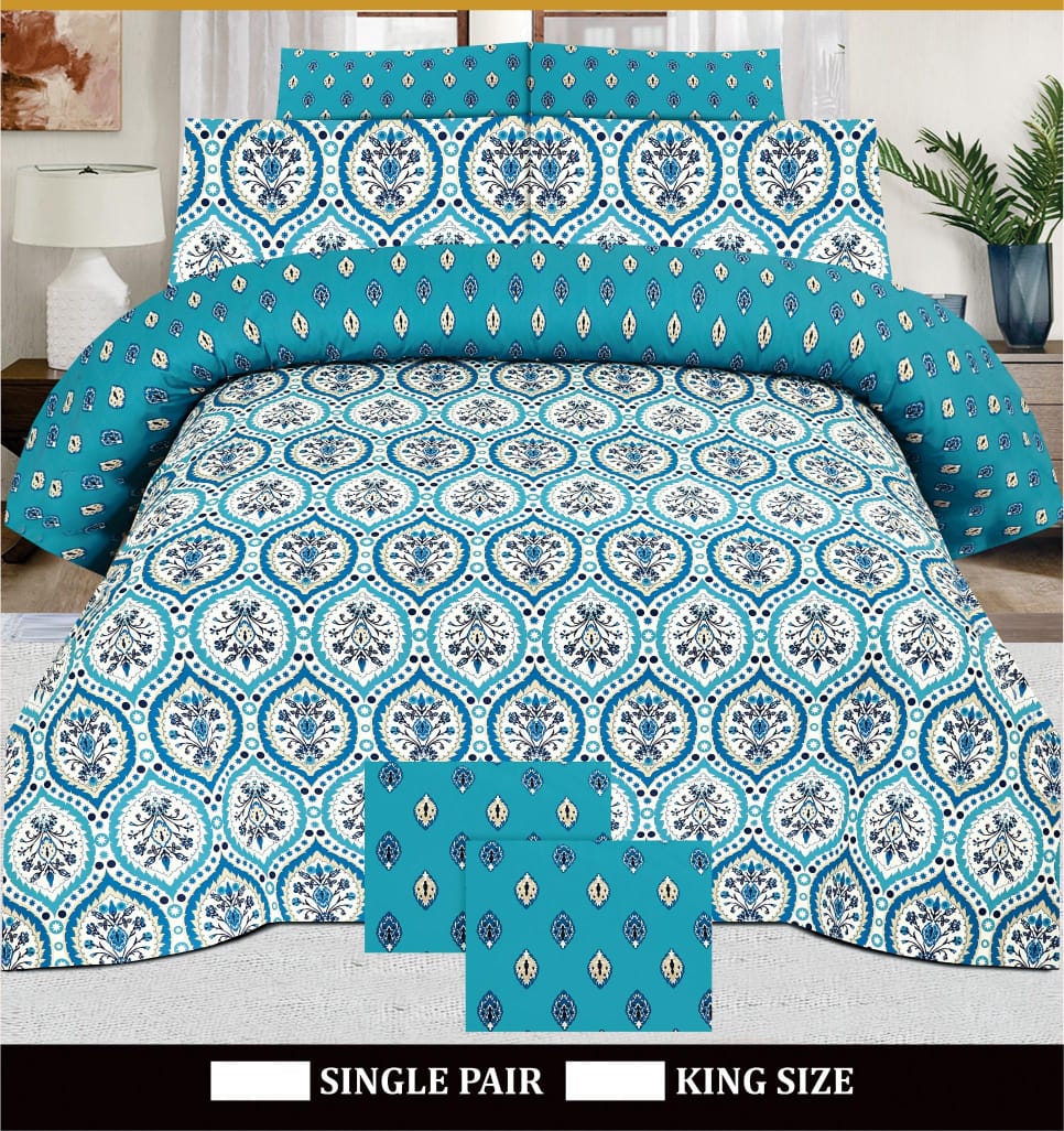 Pure Cotton King Size Bed Sheets | 100% Cotton Luxury Bedding Set