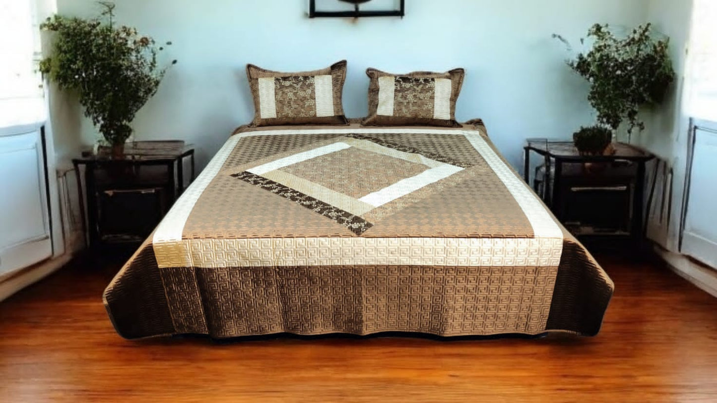 Quilted Fancy Imported Micro Cotton Bedsheet – 3 Piece Luxury Set