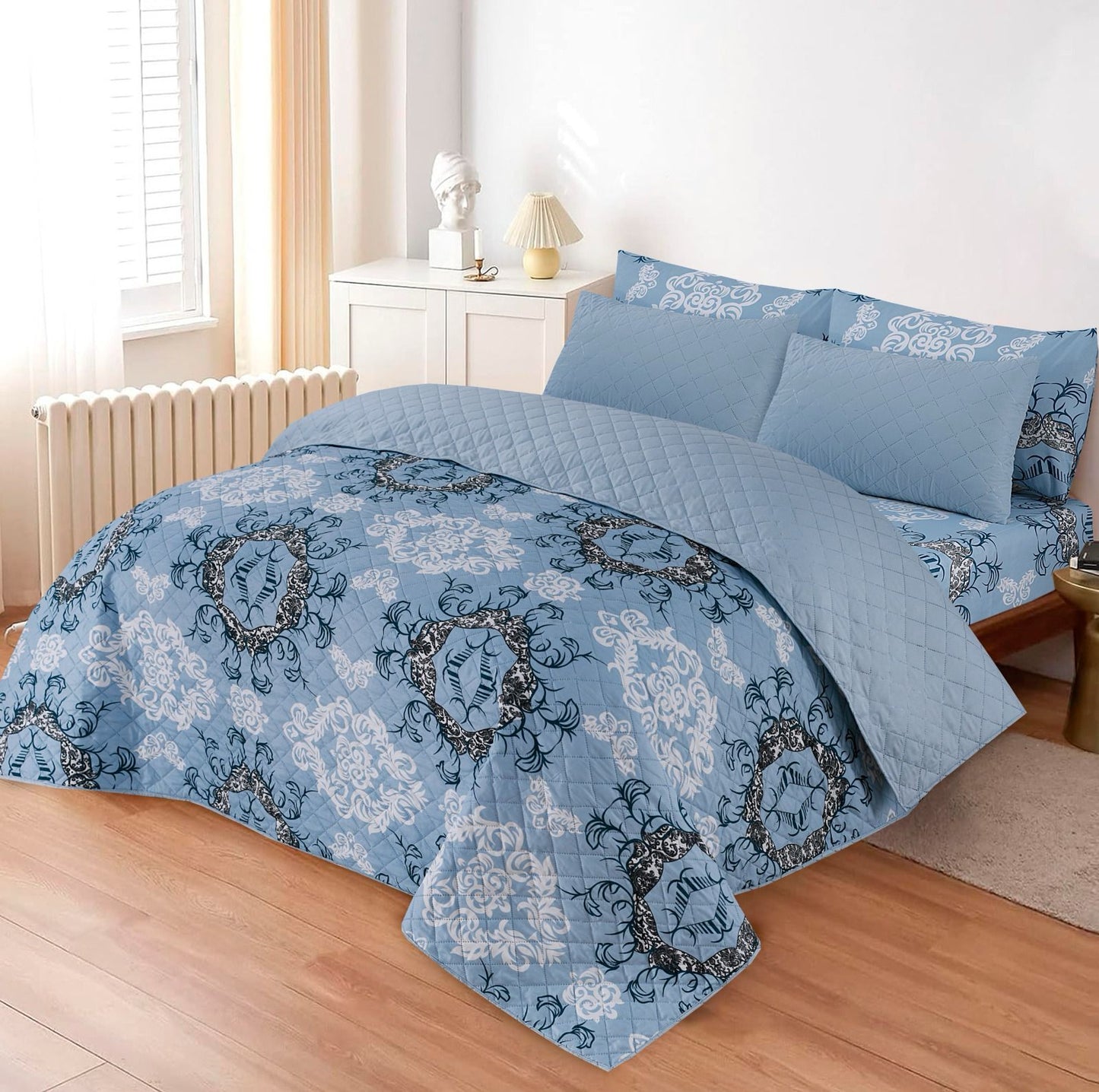 Luxury 6-Piece Micro Cotton Bedspread Set – Ultra Soft & Breathable Bedding