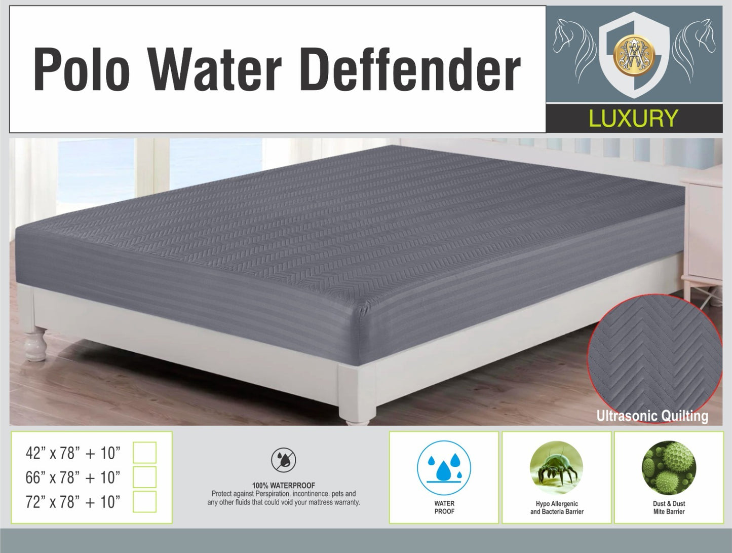 Premium Polo Cotton Waterproof Bedsheet – King Size