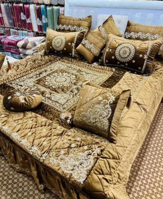 Luxury Set Cut Dana Velvet Complete Set (9 Pcs) | Premium Embroidered Velvet Suit Set