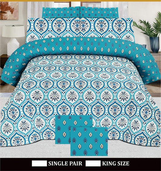 Pure Cotton King Size Bed Sheets | 100% Cotton Luxury Bedding Set