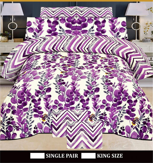 Pure Cotton King Size Bed Sheets | 100% Cotton Luxury Bedding Set