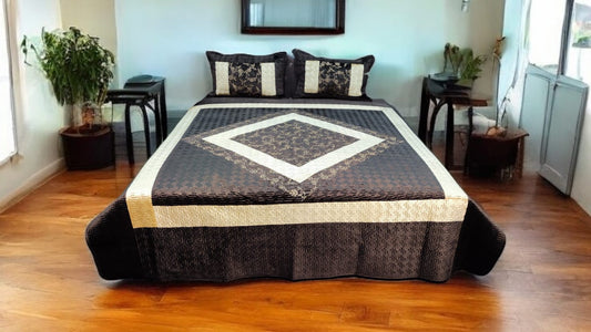 Quilted Fancy Imported Micro Cotton Bedsheet – 3 Piece Luxury Set